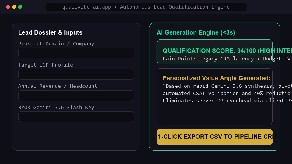 QualiVibe AI Lead Qualification Interface